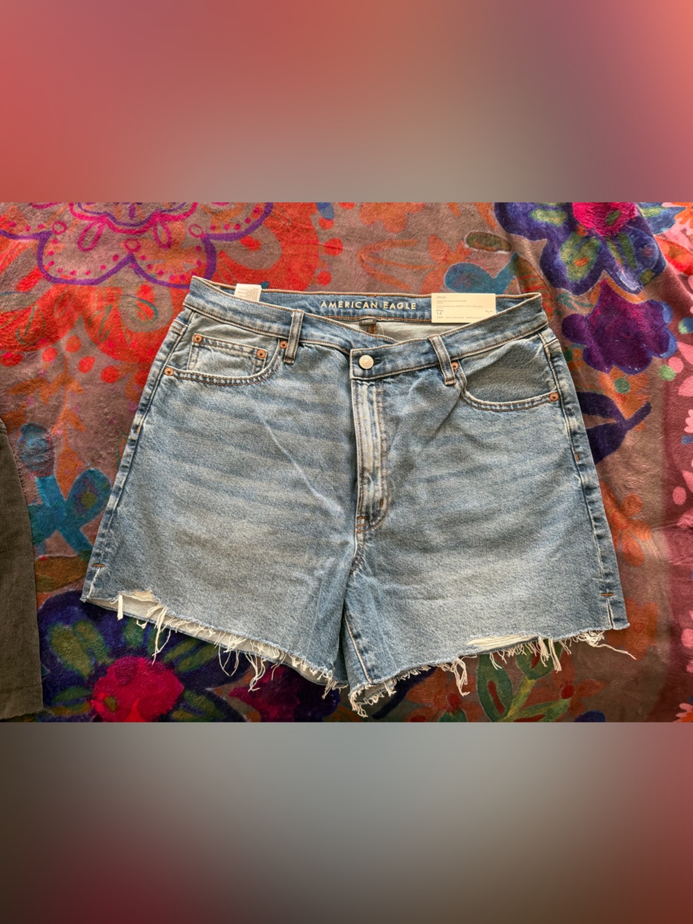 American Eagle Outfitters Light Wash Frayed Hem Cropped Jeans